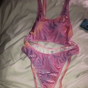 Vs pink cut out one piece